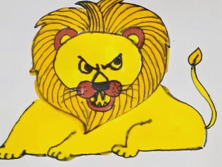 #简笔画 #一学就会的简笔画 这样画狮子,威猛又威风,赶快学起来吧#一起学画画 @抖音小助手