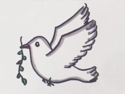 和平鸽简笔画,国庆节快到了,祝我们的国家繁荣昌盛,和平发展#简笔画 #国庆节简笔画 #国庆节主题画 #我爱我的祖国