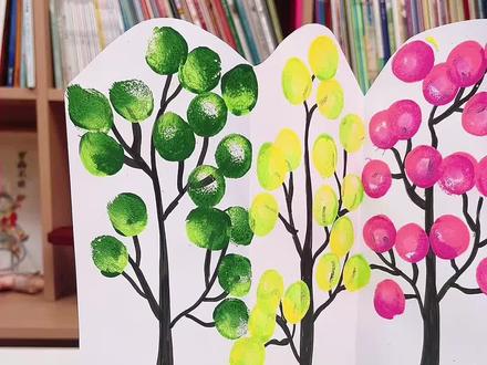 创意美术|春天的立体小树#美术教育 #创意手工 #亲子手工 #幼儿创意手工 #小树手工
