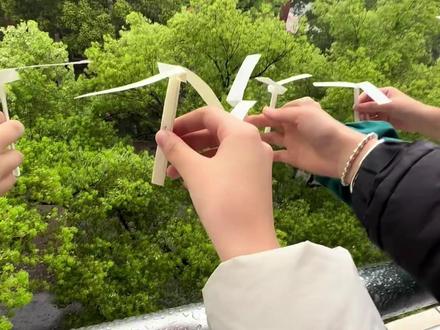 用一张纸做个可以飞的竹蜻蜓 #手工 #亲子手工 #幼儿园手工 #自制玩具