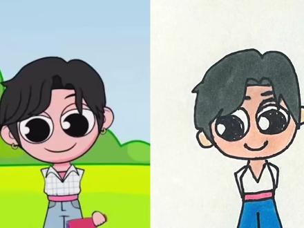 佐伊怎么变得这么丑 #简笔画 #佐伊 #秦宇 #猎魔女团 #恶魔男团