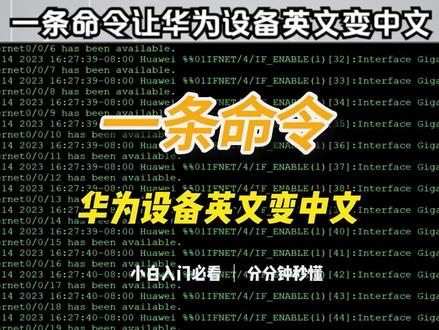 一条命令让华为设备英文变中文 #华为认证 #华为mate60pro
