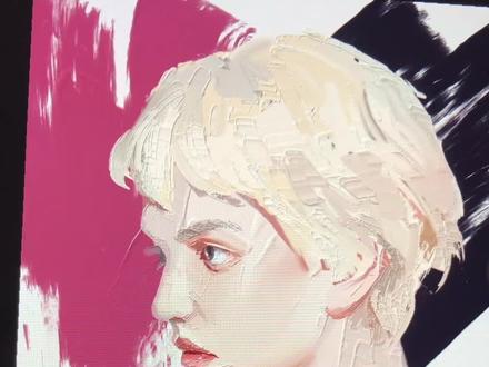 油画风格厚涂过程,继上个视频#厚涂 #绘画过程