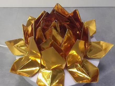 金莲 16张纸折莲花 莲花叠法#折莲花#叠元宝 #祈福#做手工我是认真的