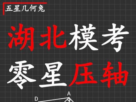 2026湖北中考数学一模几何压轴,这种题十几年前就在考了! #初中数学 #数学思维 #每天学习一点点