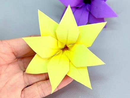 用一张纸折一朵漂亮的百合花,百合象征着纯真和忠诚,情人节送给心上人#折纸 #手工diy #一束花的仪式感 #情侣礼物 #百合花