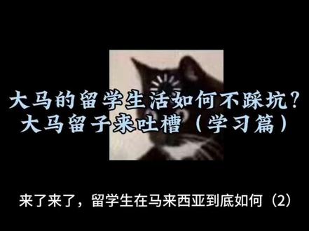关于别人说马来是跳板,而我跳去了地狱模式这回事
#马来西亚留学 #留学生精神状态 #学习 #dou+小助手