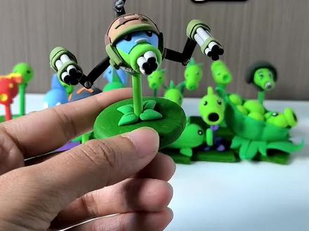 超帅的中文版机枪豌豆射手!#植物大战僵尸 #手工 #pvz #机枪豌豆射手