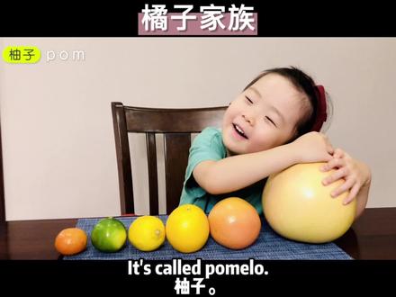 #英语启蒙 #亲子英语 橘子、柚子、橙子的英文名字都是不一样的,来看看它们这个大家庭的成员的英文名字都怎么说吧!@DOU+小助手
