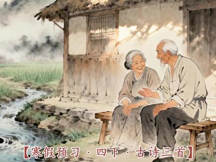 【四下 古诗词三首 清平乐·村居】 #寒假预习 #语文 #古诗词三首