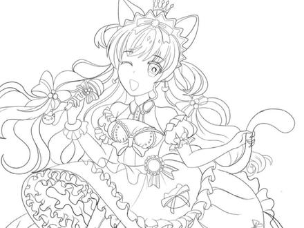 画洛丽塔少女啦,这裙子有点费手😅✏️#线稿 #绘画练习 #动漫手绘教程