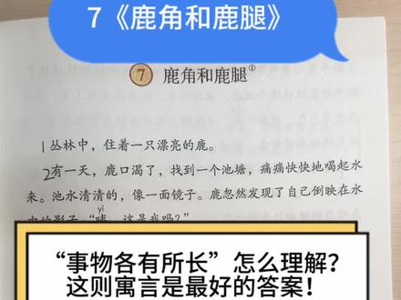 美丽的角差点要了命,难看的腿却救了命——《鹿角和鹿腿》让孩子重新理解“美与丑”。#鹿角和鹿腿 #伊索寓言 #三年级语文 #课文精讲 #期末复习