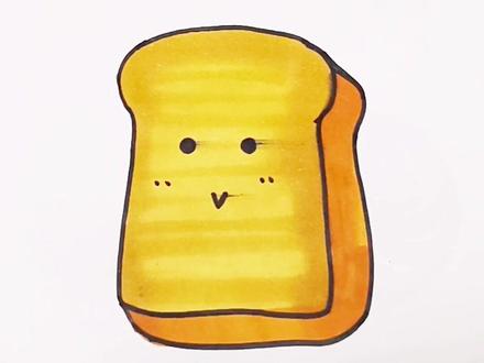 简笔画第194张吐司面包#简笔画 #画画打卡 #画画使我快乐 有点飞了@抖音小助手 @抖音青少年 继续坚持简笔画