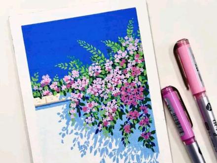 一路生花(花卉)🌸~超简单教程~#画画 #画画教程