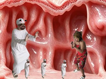 小屁孩钻进了爸爸的肚子里,大战碳酸大王! #刘壮壮搞笑视频 #一人分饰多角 #健康小知识