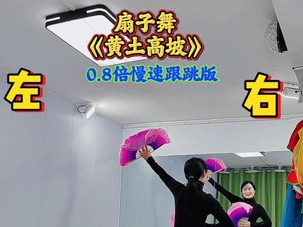 #扇子舞#黄土高坡#背面慢速跟跳版#8寸扇#小花戏扇子 #8寸扇