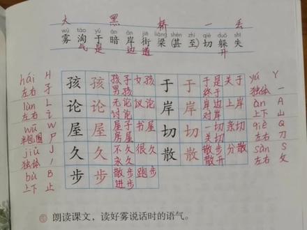 二年级语文上册第20课《雾在哪里》课堂笔记和课后生字组词#二年级语文上册 #课堂笔记 #必考考点 #生字组词#雾在哪里