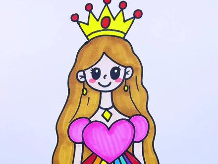 可爱的小公主创意画,简单易学。#画画