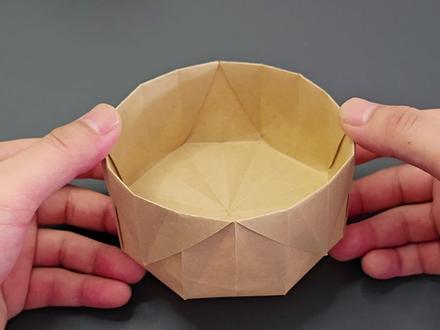 教你用一张纸折个圆形收纳盒,折法简单还实用#手工diy #亲子手工 #折纸教学 #创意手工 #折纸