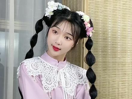这一秒感觉自己是发量王者,感谢大蒜辫给我自信#汉服发型