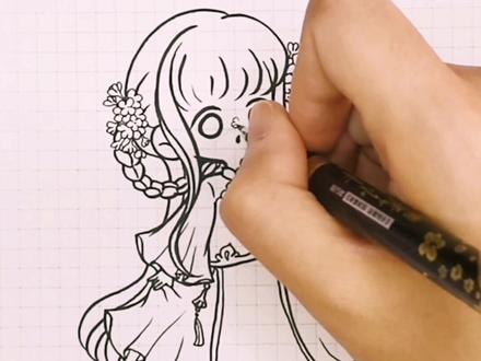 丁香花:纯洁#手绘 #拟人 #可爱 #古风