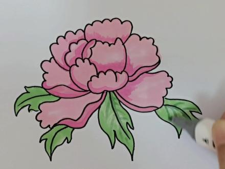 #儿童画国花牡丹#简笔画 会了吗?😊