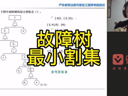 严玲老师可靠性:故障树最小割集#可靠性工程师 #可靠性 #严玲老师 #故障树 #注册可靠性工程师考前培训