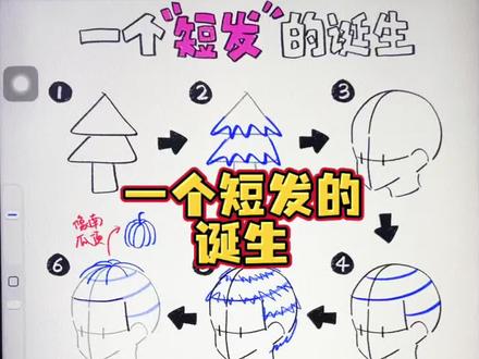 一个【短发】的诞生! #头发画法 #画画 #procreate