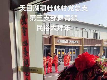 天目湖镇桂林村舞青狮民俗大拜年