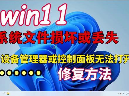 win11系统文件损坏或丢失造成系统故障的修复方法#电脑技巧 #电脑 #笔记本电脑 #Win10 #Win11 #数据恢复 #电脑维修 #系统 #维修