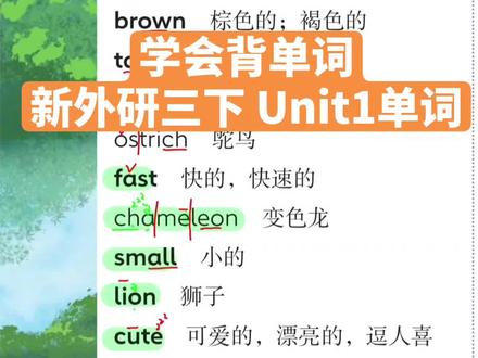 学会背单词,外研三年级下册unit one第1单元单词#单词学习 #三年级英语#新外研三下 #如何快速记忆英语单词 #记单词小技巧 #小学英语
