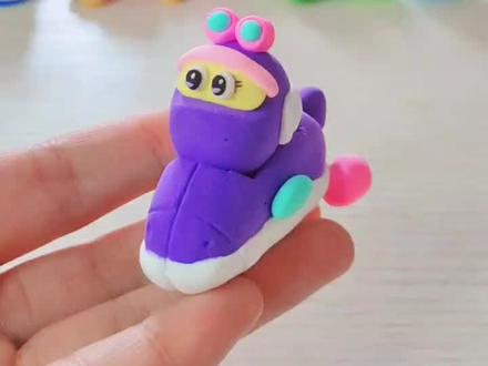 可爱又简单的帮帮龙潜水艇伯雷奥粘土教程来喽,它可以在海里展开救援 #带话题上热门 #儿童玩具 #亲子