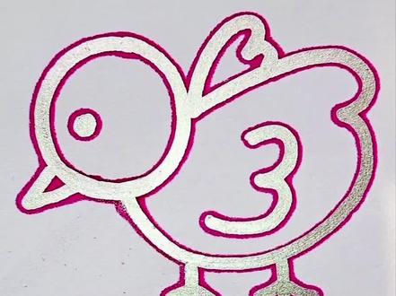 用3个3画小鸡#简笔画
