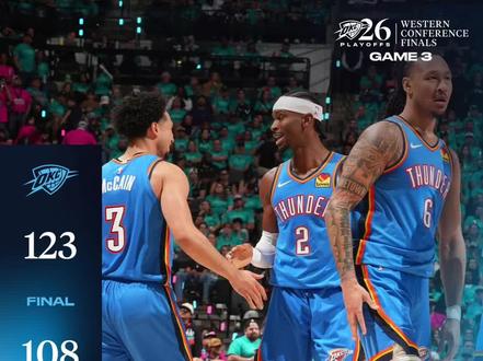 西决G3:雷霆123-108战胜马刺! 总比分来到雷霆2-1马戏!马刺开局15-0但是最终被雷霆完成逆转!#雷霆对战马刺 #nba名场面 #冲击2026nba总冠军 #nba雷霆 #NBA
