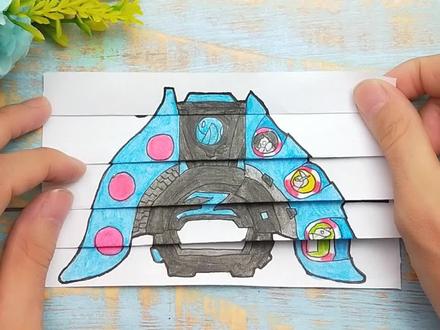 小伙把泽塔奥特曼升华器手绘变身出来,有趣展开面貌,太搞笑