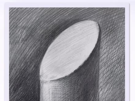 零基础小白自学素描第7课一斜切面圆柱体的画法#零基础小白自学素描 #自学素描强烈推荐