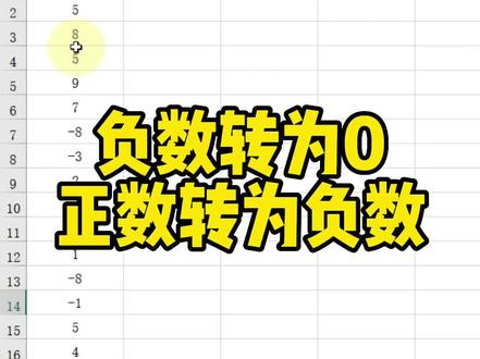 负数转为0正数转为负数#excel技巧 #office办公技巧 #文员零基础入门教程