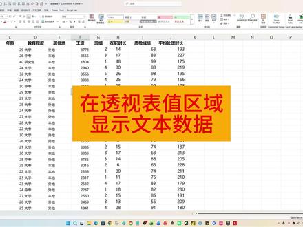 EXCEL透视表值区域显示文本值 #excel #excel技巧 #office办公技巧 #数据透视表 #职场干货