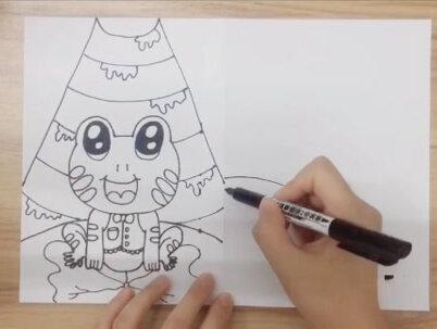 #儿童画#寓言故事#坐井观天#绘画启蒙#小故事@大连青菓画室 @抖音小助手