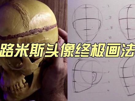 路米斯头像终极画法,通过四个角度,让大家理解结构。#路米斯 #头像 #美术生