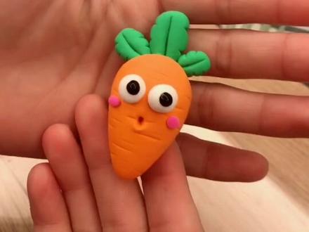 简单可爱的胡萝卜🥕粘土教程~