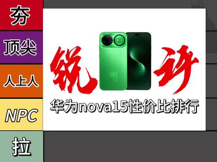 锐评nova 15系列性价比排行!#有趣的知识又增长了 #nova15 #nova15ultra