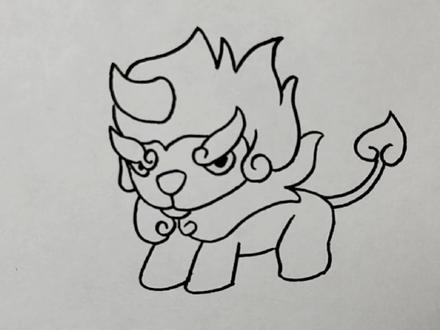 年兽简笔画来了。 #简笔画 #简笔画教程 #年兽