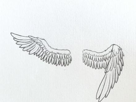 天使翅膀怎么画#画画#简笔画 #跟着抖音学画画 #绘画小技巧 #内容启发搜索