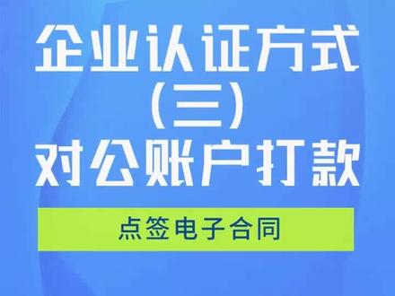 【点签电子合同教程6】:企业如何通过对公打款的方式进行验证? #合同 #电子合同 #电子签章 #电子合同开启无纸化时代