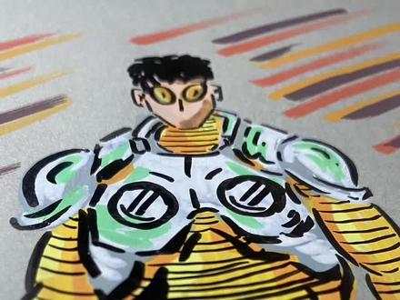 无敌融合系列之力大无穷~ #动漫手绘 #跟着抖音学画画 #无敌少侠 #丙烯马克笔 #无敌融合