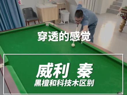 威利球杆秦黑檀版本,和科技木有什么不同。#台球器材 来抢tp巧粉哈