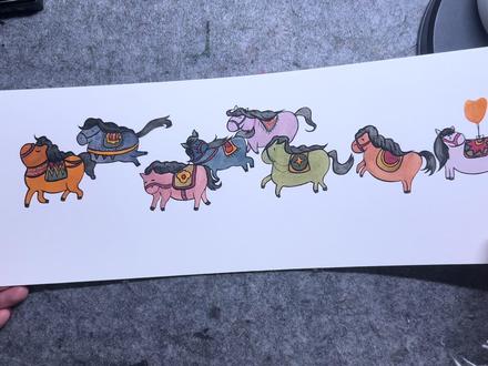 可可爱爱的小胖马#八骏马 #国画 #福气满满