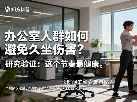办公室如何避免久坐伤害?研究发现:这个节奏最健康 本播客结合三篇权威研究,解析久坐、久站的健康危害及科学应对方式。《Science》研究揭示久坐易致大脑局部 “缺氧”,影响认知;《International Journal of Epidemiology》追踪 8.3 万人发现,久坐超 10 小时、久站超 2 小时均会增加循环系统疾病风险;《Applied Ergonomics》通过临床试验证实 “坐 30 分钟站 15 分钟” 为最佳交替模式,可缓解腰痛、提升工作状态。
免责声明:本文信息基于公开研究成果整理,仅作健康参考,不构成医疗建议。个人健康状况存在差异,具体作息调整建议咨询专业医师或健康管理师。#久坐危害 #牛马 #办公室牛马 #办公室日常 #打工人