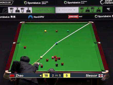 赵心童大心脏抢救赛点,2:5绝境下疯狂逆袭,霸气长台轰出破百 #赵心童 #斯诺克 #绝境逆袭 #精彩进球